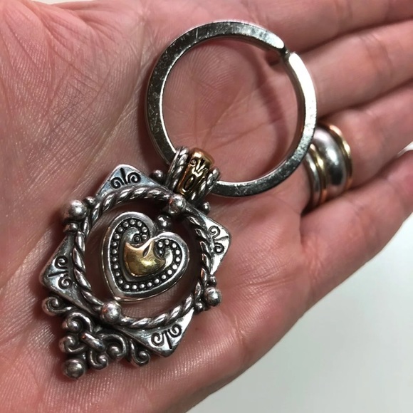 Brighton Accessories - Brighton silver/gold heart key ring Brighton Accessories - Brighton silver/gold heart key ring